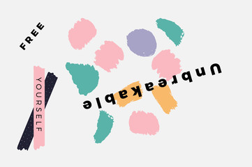 Vector Abstract Covers Templates, Graphic Poster with Pastel Patterns, Trendy Hipster Backgrounds, Brochures, Album Covers and Banners, Freehand Style Patterns