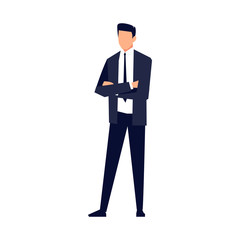Businessman in a flat style isolated on white background.