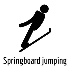 Springboard jumping icon. Simple illustration of springboard jumping vector icon for web.