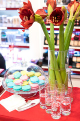 Colorful sweet set with decoration for party