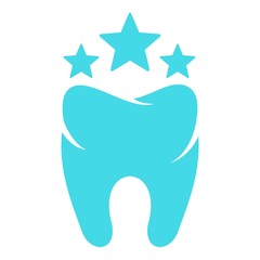 Beautiful tooth logo icon. Flat illustration of beautiful tooth vector icon for web.