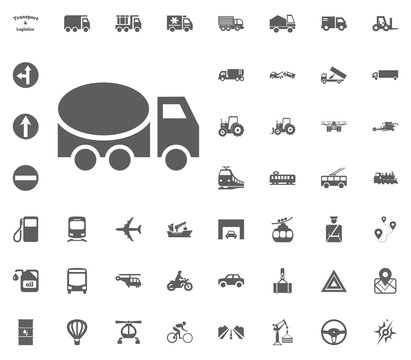 Concrete truck icon. Transport and Logistics set icons. Transportation set icons