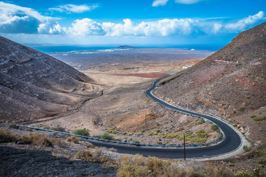 View from the Mirador de Femes in Lanzarote, Canary Islands, Spain