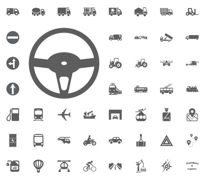 Rudder icon. Transport and Logistics set icons. Transportation set icons