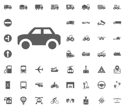 Car icon. Transport and Logistics set icons. Transportation set icons