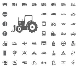 Excavator icon. Transport and Logistics set icons. Transportation set icons