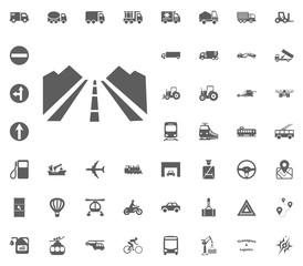 Road icon. Way. Traffic icon. Transport and Logistics set icons. Transportation set icons