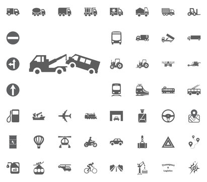 Wrecker icon. Transport and Logistics set icons. Transportation set icons