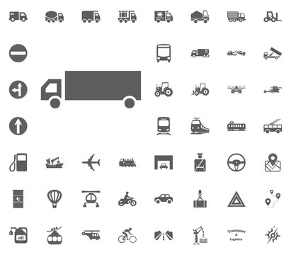 Logisticks icon. Transport and Logistics set icons. Transportation set icons