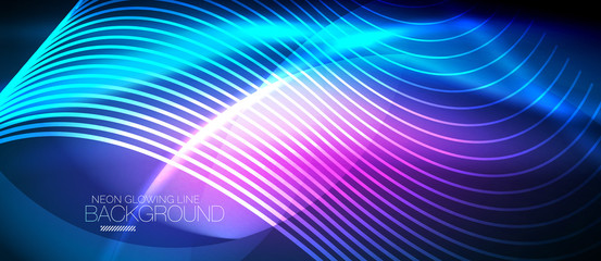 Neon smooth wave digital abstract background