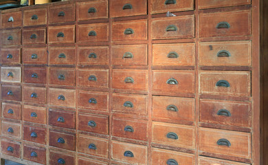 Old wooden drawer.