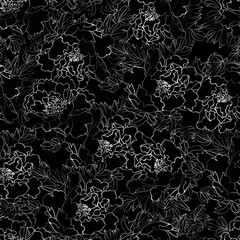 seamless peonies pattern