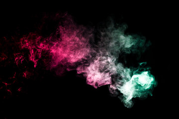 Colorful smoke clouds on dark background