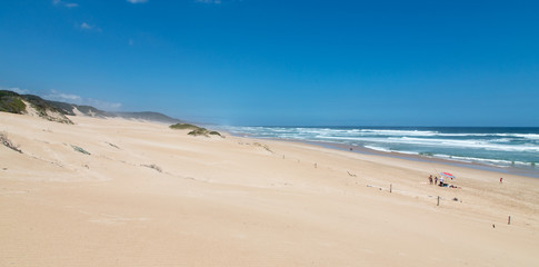 View from the dunes onto a South African Beach