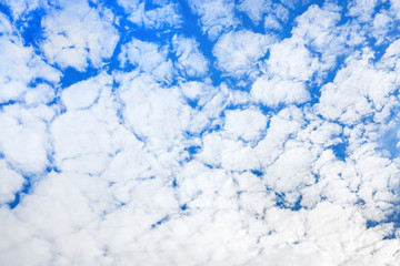 summer landscape from blue sky with white clouds