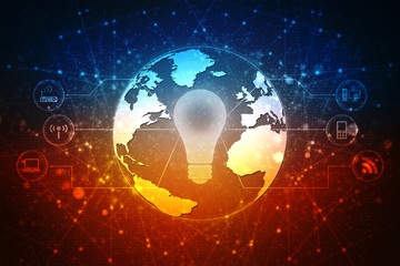 
bulb future technology, innovation background, creative idea concept 
