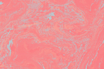 Fototapeta premium Suminagashi marble texture hand painted with red ink. Digital paper 1670 performed in traditional japanese suminagashi floating ink technique. Extra liquid abstract background.