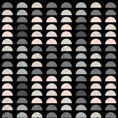Obraz premium Modern vector abstract seamless geometric pattern with semicircles in retro scandinavian style
