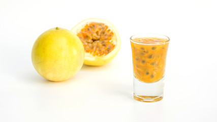 passion fruit on a white background.