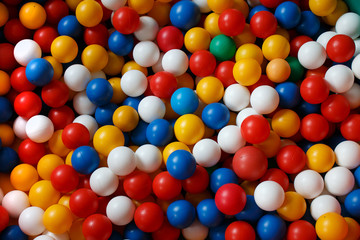 Fototapeta na wymiar colorful balls, dry pool