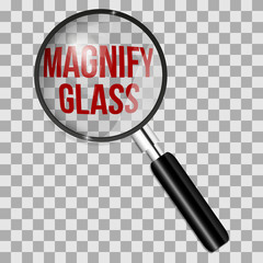 Magnifying Glass With Isolated on Transparent Background. Vector Illustration