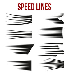 Comic Book Design Element Speed Lines Explosion Manga cartoon on white background. Vector Illustration