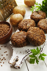 Vegetarian cutlets of buckwheat