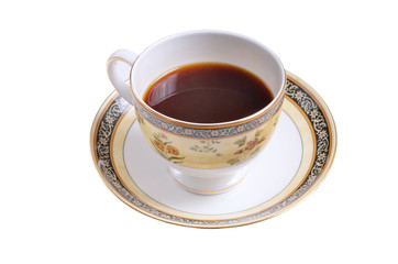 Cup of coffee on a white background