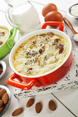 Rice pudding with raisin