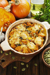 Chicken baked with pumpkin