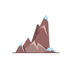 Cliff with ledges icon in flat style