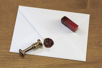 Siegel mit Brief und Stempel