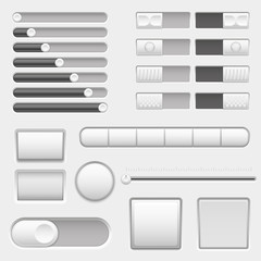 Set of interface navigation buttons, sliders