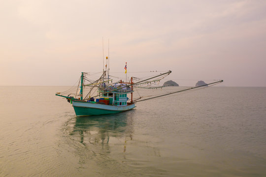 thai fishery boat in prachuap khiri khan southern of thailand