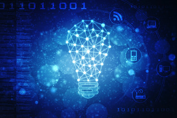 
bulb future technology, innovation background, creative idea concept 
