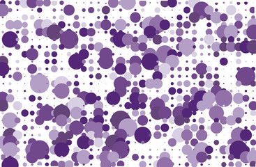 Dotted background with circles, dots, point different size, scale Halftone pattern Purple, violet color Vector illustration  