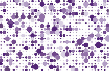 Dotted background with circles, dots, point different size, scale Halftone pattern Purple, violet color Vector illustration  