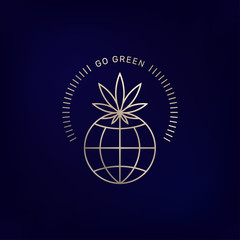 Medical marijuana leaf emblem
