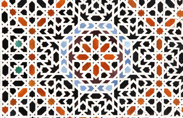 Detail of traditional moroccan mosaic wall, Morocco © frenta