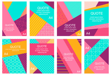 Set of banners, flyers, placards with abstract geometric backgrounds