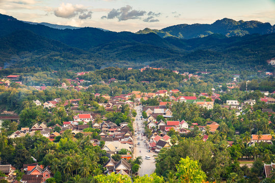 Viewpoint and beautiful landscape in Luang prabang, Laos.