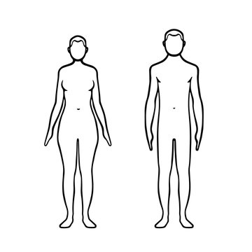 Man and woman body shapes