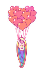 
vector rainbow unicorn sticker. 07