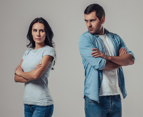 Beautiful romantic couple isolated