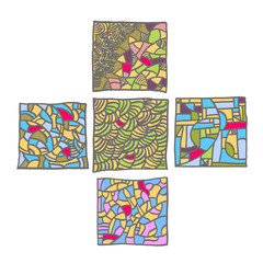 모자이크 / 손으로 그린 무늬