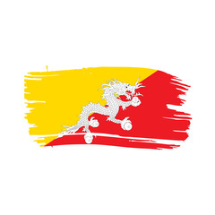 Bhutan flag, vector illustration
