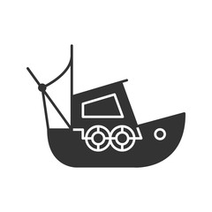 Fisher boat glyph icon