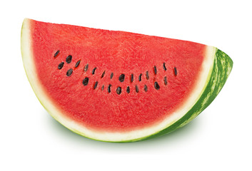 Slice of tasty watermelon on a white background.
