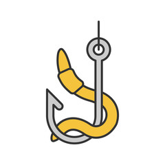 Worm on hook color icon