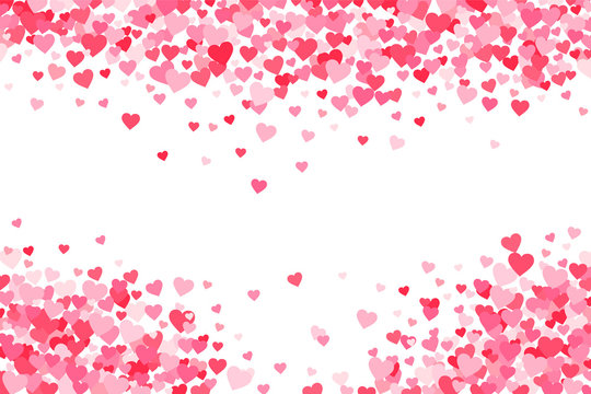 Vector Pink & Red Valentines Days Hearts Background